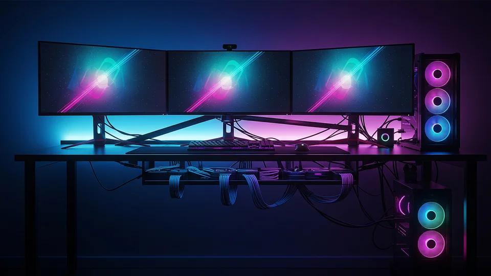 Sistema cable management per scrivania gaming